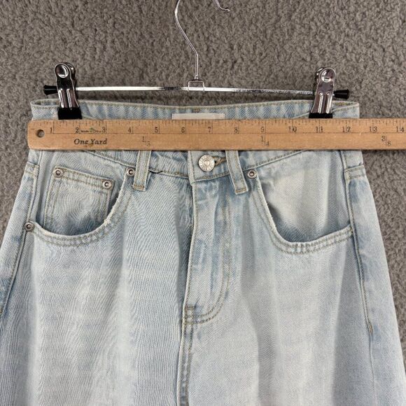 Grey Lab Los Angeles High Rise Straight Leg Jeans Size 24 | Light Wash 100% Cott - Picture 8 of 16